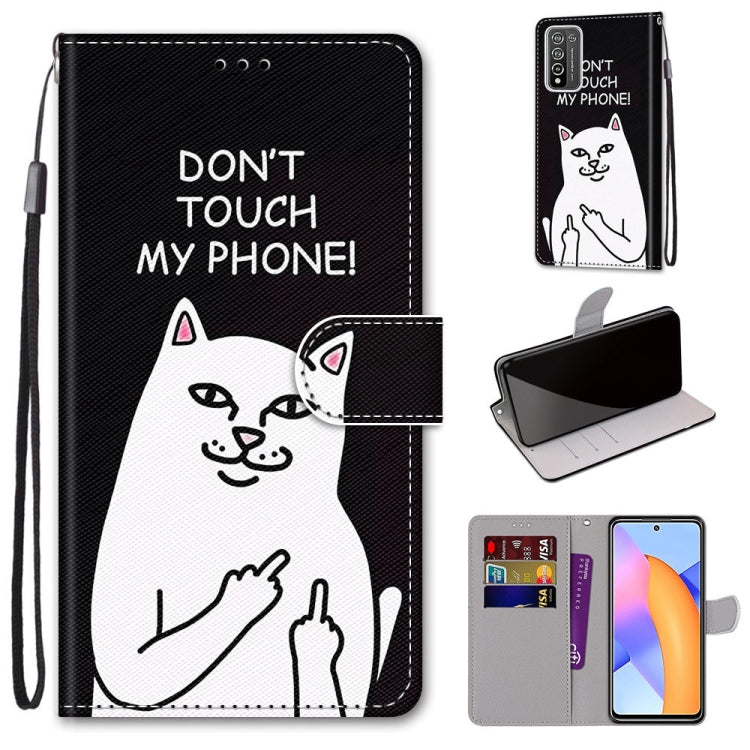 Coloured Drawing Cross Texture Horizontal Flip PU Leather Case with Holder & Card Slots & Wallet & Lanyard, For LG Stylo 7 5G, For Huawei Y9a, For Honor 10X Lite