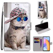 Load image into Gallery viewer, Coloured Drawing Cross Texture Horizontal Flip PU Leather Case with Holder &amp; Card Slots &amp; Wallet &amp; Lanyard, For LG Stylo 7 5G, For Huawei Y9a, For Honor 10X Lite