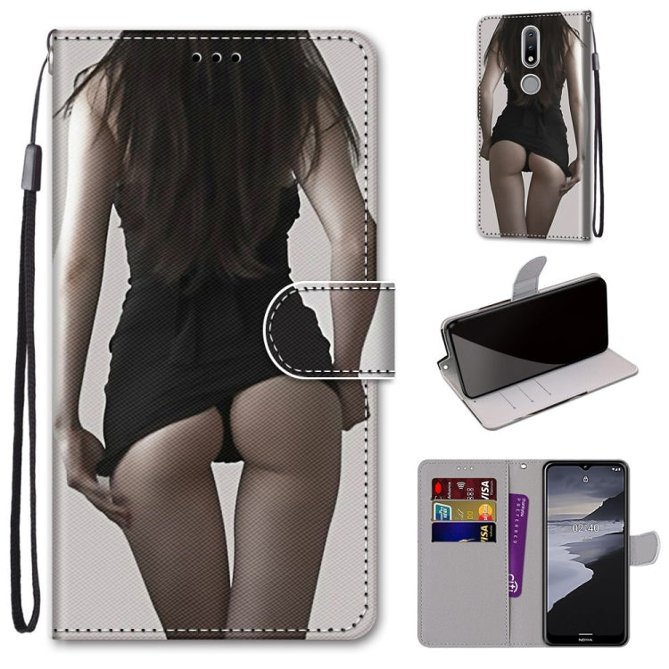 Coloured Drawing Cross Texture Horizontal Flip PU Leather Case with Holder & Card Slots & Wallet & Lanyard, For Nokia 2.4, For Nokia 3.4