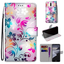 Load image into Gallery viewer, Coloured Drawing Cross Texture Horizontal Flip PU Leather Case with Holder &amp; Card Slots &amp; Wallet &amp; Lanyard, For Nokia 2.4, For Nokia 3.4