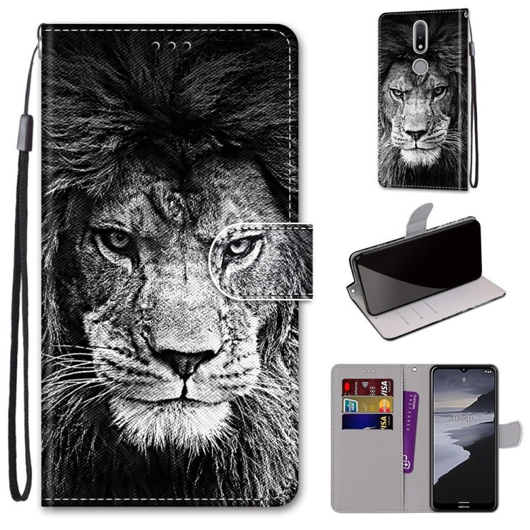 Coloured Drawing Cross Texture Horizontal Flip PU Leather Case with Holder & Card Slots & Wallet & Lanyard, For Nokia 2.4, For Nokia 3.4
