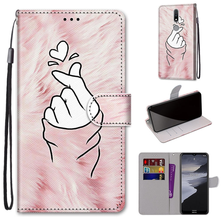 Coloured Drawing Cross Texture Horizontal Flip PU Leather Case with Holder & Card Slots & Wallet & Lanyard, For Nokia 2.4, For Nokia 3.4
