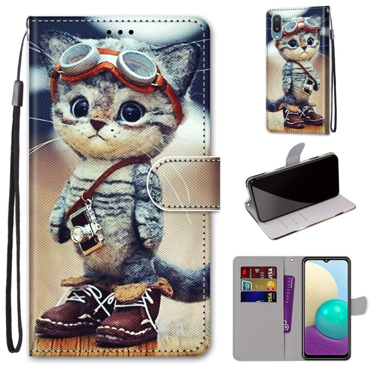 Coloured Drawing Cross Texture Horizontal Flip PU Leather Case with Holder & Card Slots & Wallet & Lanyard, For Samsung Galaxy A02 / M02, For Samsung Galaxy A02s / M02s