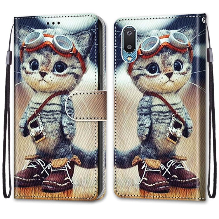 Coloured Drawing Cross Texture Horizontal Flip PU Leather Case with Holder & Card Slots & Wallet & Lanyard, For Samsung Galaxy A02 / M02, For Samsung Galaxy A02s / M02s
