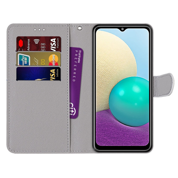Coloured Drawing Cross Texture Horizontal Flip PU Leather Case with Holder & Card Slots & Wallet & Lanyard, For Samsung Galaxy A02 / M02, For Samsung Galaxy A02s / M02s
