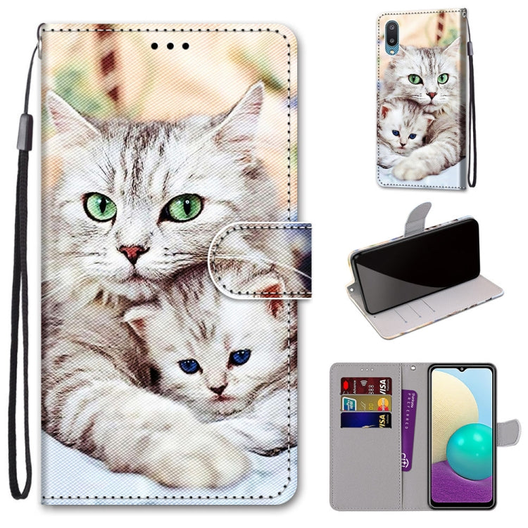 Coloured Drawing Cross Texture Horizontal Flip PU Leather Case with Holder & Card Slots & Wallet & Lanyard, For Samsung Galaxy A02 / M02, For Samsung Galaxy A02s / M02s