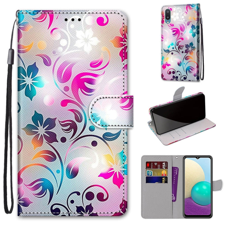 Coloured Drawing Cross Texture Horizontal Flip PU Leather Case with Holder & Card Slots & Wallet & Lanyard, For Samsung Galaxy A02 / M02, For Samsung Galaxy A02s / M02s