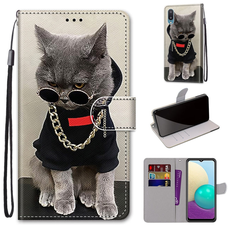 Coloured Drawing Cross Texture Horizontal Flip PU Leather Case with Holder & Card Slots & Wallet & Lanyard, For Samsung Galaxy A02 / M02, For Samsung Galaxy A02s / M02s
