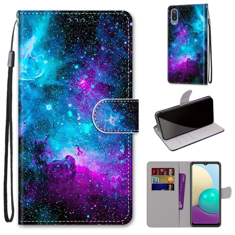 Coloured Drawing Cross Texture Horizontal Flip PU Leather Case with Holder & Card Slots & Wallet & Lanyard, For Samsung Galaxy A02 / M02, For Samsung Galaxy A02s / M02s
