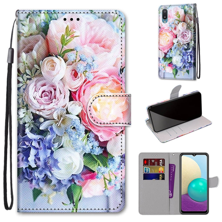 Coloured Drawing Cross Texture Horizontal Flip PU Leather Case with Holder & Card Slots & Wallet & Lanyard, For Samsung Galaxy A02 / M02, For Samsung Galaxy A02s / M02s