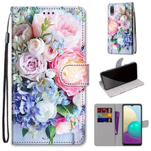 Load image into Gallery viewer, Coloured Drawing Cross Texture Horizontal Flip PU Leather Case with Holder &amp; Card Slots &amp; Wallet &amp; Lanyard, For Samsung Galaxy A02 / M02, For Samsung Galaxy A02s / M02s