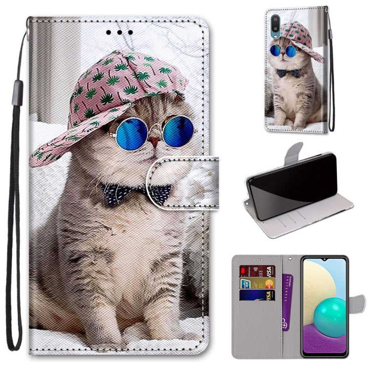 Coloured Drawing Cross Texture Horizontal Flip PU Leather Case with Holder & Card Slots & Wallet & Lanyard, For Samsung Galaxy A02 / M02, For Samsung Galaxy A02s / M02s