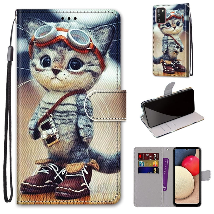 Coloured Drawing Cross Texture Horizontal Flip PU Leather Case with Holder & Card Slots & Wallet & Lanyard, For Samsung Galaxy A02 / M02, For Samsung Galaxy A02s / M02s