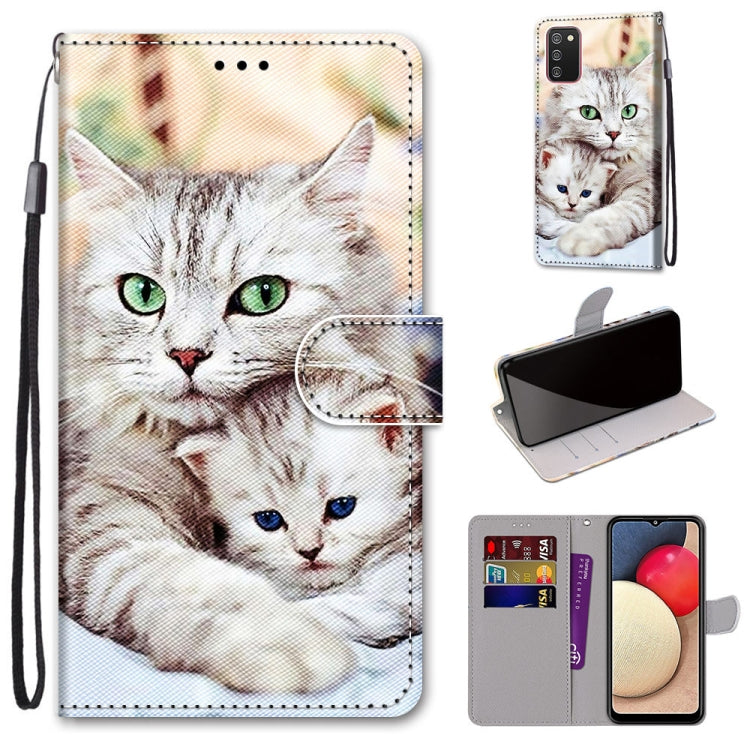 Coloured Drawing Cross Texture Horizontal Flip PU Leather Case with Holder & Card Slots & Wallet & Lanyard, For Samsung Galaxy A02 / M02, For Samsung Galaxy A02s / M02s
