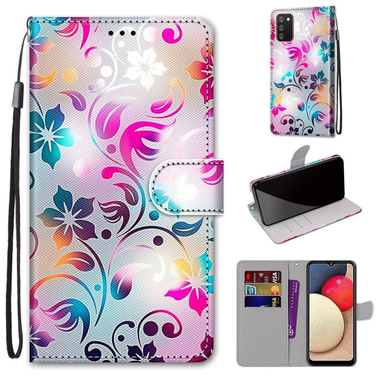 Coloured Drawing Cross Texture Horizontal Flip PU Leather Case with Holder & Card Slots & Wallet & Lanyard, For Samsung Galaxy A02 / M02, For Samsung Galaxy A02s / M02s