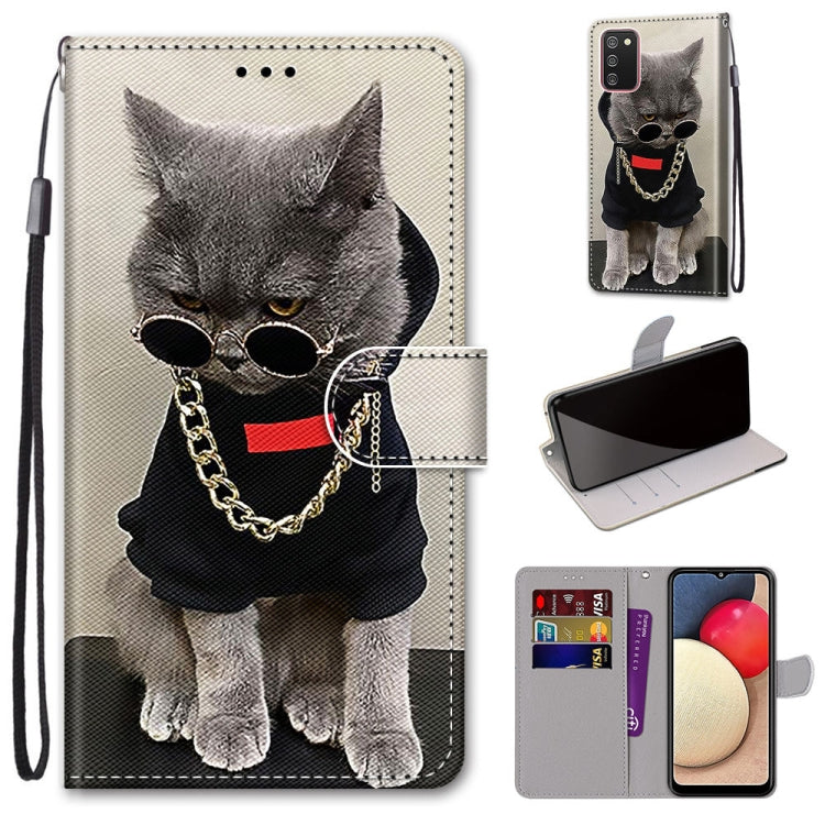 Coloured Drawing Cross Texture Horizontal Flip PU Leather Case with Holder & Card Slots & Wallet & Lanyard, For Samsung Galaxy A02 / M02, For Samsung Galaxy A02s / M02s