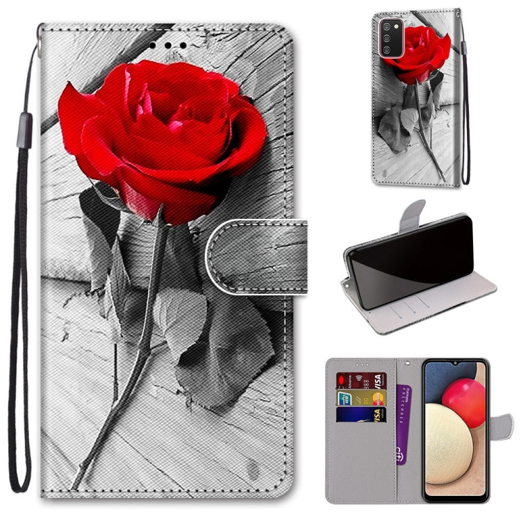 Coloured Drawing Cross Texture Horizontal Flip PU Leather Case with Holder & Card Slots & Wallet & Lanyard, For Samsung Galaxy A02 / M02, For Samsung Galaxy A02s / M02s