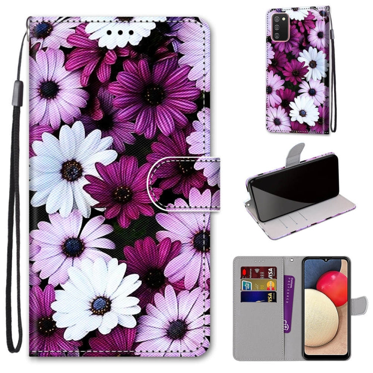 Coloured Drawing Cross Texture Horizontal Flip PU Leather Case with Holder & Card Slots & Wallet & Lanyard, For Samsung Galaxy A02 / M02, For Samsung Galaxy A02s / M02s