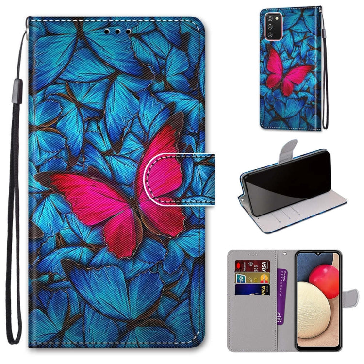Coloured Drawing Cross Texture Horizontal Flip PU Leather Case with Holder & Card Slots & Wallet & Lanyard, For Samsung Galaxy A02 / M02, For Samsung Galaxy A02s / M02s