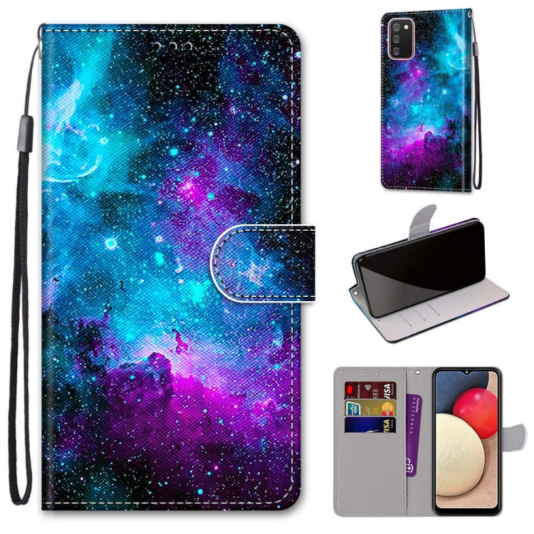 Coloured Drawing Cross Texture Horizontal Flip PU Leather Case with Holder & Card Slots & Wallet & Lanyard, For Samsung Galaxy A02 / M02, For Samsung Galaxy A02s / M02s