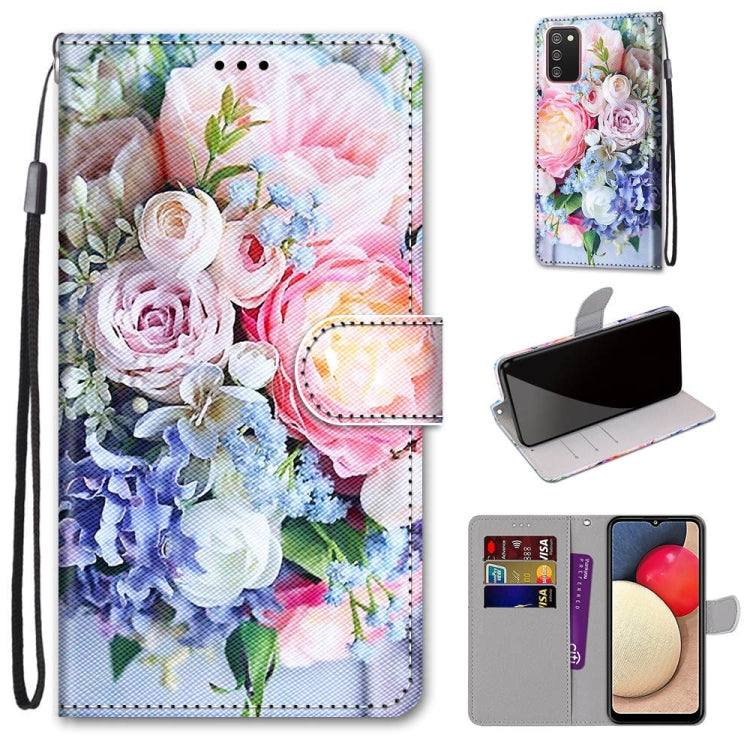 Coloured Drawing Cross Texture Horizontal Flip PU Leather Case with Holder & Card Slots & Wallet & Lanyard, For Samsung Galaxy A02 / M02, For Samsung Galaxy A02s / M02s