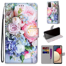 Load image into Gallery viewer, Coloured Drawing Cross Texture Horizontal Flip PU Leather Case with Holder &amp; Card Slots &amp; Wallet &amp; Lanyard, For Samsung Galaxy A02 / M02, For Samsung Galaxy A02s / M02s
