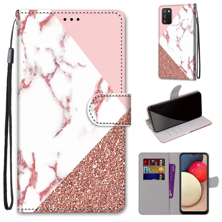Coloured Drawing Cross Texture Horizontal Flip PU Leather Case with Holder & Card Slots & Wallet & Lanyard, For Samsung Galaxy A02 / M02, For Samsung Galaxy A02s / M02s