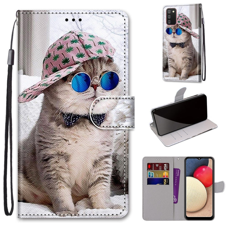 Coloured Drawing Cross Texture Horizontal Flip PU Leather Case with Holder & Card Slots & Wallet & Lanyard, For Samsung Galaxy A02 / M02, For Samsung Galaxy A02s / M02s