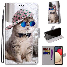 Load image into Gallery viewer, Coloured Drawing Cross Texture Horizontal Flip PU Leather Case with Holder &amp; Card Slots &amp; Wallet &amp; Lanyard, For Samsung Galaxy A02 / M02, For Samsung Galaxy A02s / M02s