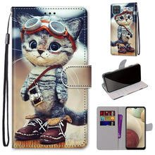 Load image into Gallery viewer, Coloured Drawing Cross Texture Horizontal Flip PU Leather Case with Holder &amp; Card Slots &amp; Wallet &amp; Lanyard, For Samsung Galaxy A12 / M12, For Samsung Galaxy A32 5G