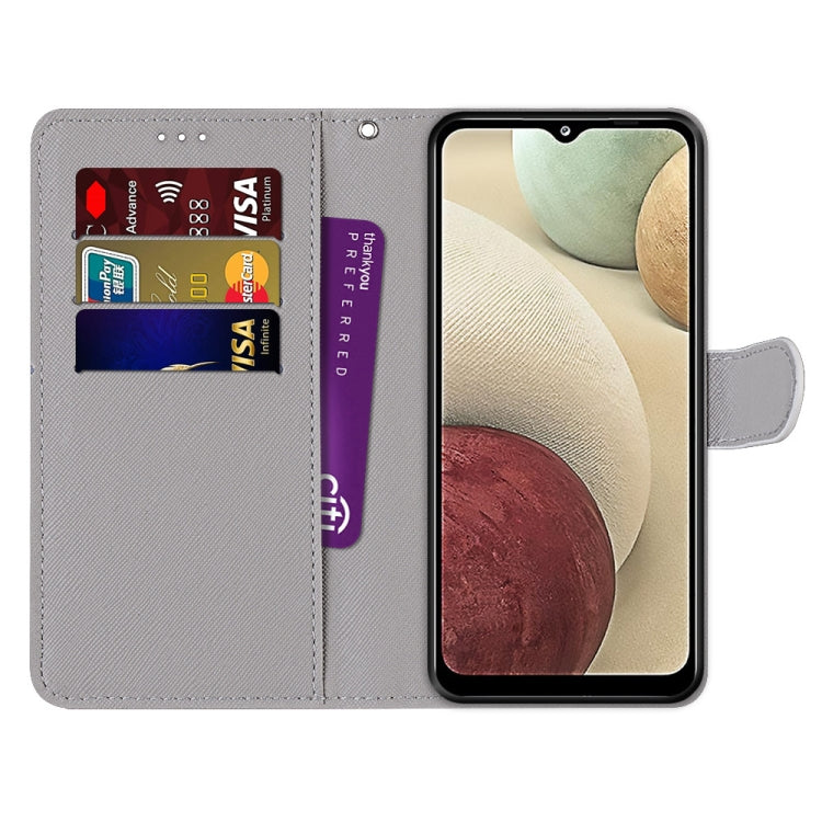 Coloured Drawing Cross Texture Horizontal Flip PU Leather Case with Holder & Card Slots & Wallet & Lanyard, For Samsung Galaxy A12 / M12, For Samsung Galaxy A32 5G