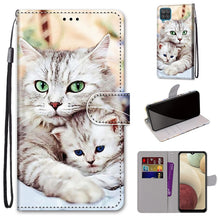 Load image into Gallery viewer, Coloured Drawing Cross Texture Horizontal Flip PU Leather Case with Holder &amp; Card Slots &amp; Wallet &amp; Lanyard, For Samsung Galaxy A12 / M12, For Samsung Galaxy A32 5G