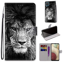 Load image into Gallery viewer, Coloured Drawing Cross Texture Horizontal Flip PU Leather Case with Holder &amp; Card Slots &amp; Wallet &amp; Lanyard, For Samsung Galaxy A12 / M12, For Samsung Galaxy A32 5G