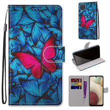 Load image into Gallery viewer, Coloured Drawing Cross Texture Horizontal Flip PU Leather Case with Holder &amp; Card Slots &amp; Wallet &amp; Lanyard, For Samsung Galaxy A12 / M12, For Samsung Galaxy A32 5G