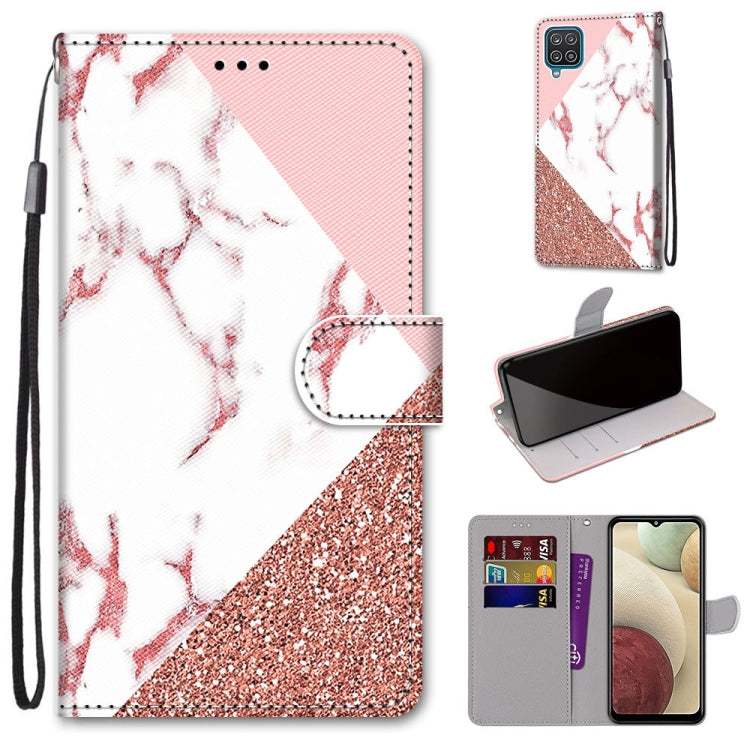 Coloured Drawing Cross Texture Horizontal Flip PU Leather Case with Holder & Card Slots & Wallet & Lanyard, For Samsung Galaxy A12 / M12, For Samsung Galaxy A32 5G