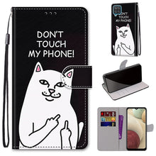 Load image into Gallery viewer, Coloured Drawing Cross Texture Horizontal Flip PU Leather Case with Holder &amp; Card Slots &amp; Wallet &amp; Lanyard, For Samsung Galaxy A12 / M12, For Samsung Galaxy A32 5G
