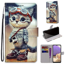 Load image into Gallery viewer, Coloured Drawing Cross Texture Horizontal Flip PU Leather Case with Holder &amp; Card Slots &amp; Wallet &amp; Lanyard, For Samsung Galaxy A12 / M12, For Samsung Galaxy A32 5G