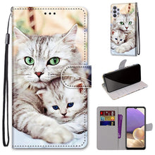 Load image into Gallery viewer, Coloured Drawing Cross Texture Horizontal Flip PU Leather Case with Holder &amp; Card Slots &amp; Wallet &amp; Lanyard, For Samsung Galaxy A12 / M12, For Samsung Galaxy A32 5G