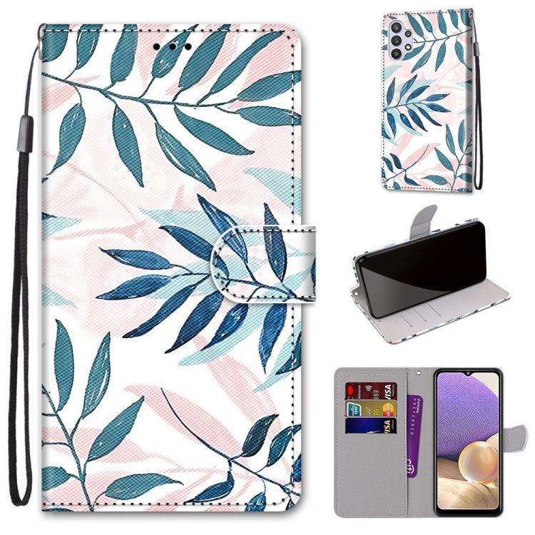 Coloured Drawing Cross Texture Horizontal Flip PU Leather Case with Holder & Card Slots & Wallet & Lanyard, For Samsung Galaxy A12 / M12, For Samsung Galaxy A32 5G