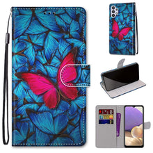 Load image into Gallery viewer, Coloured Drawing Cross Texture Horizontal Flip PU Leather Case with Holder &amp; Card Slots &amp; Wallet &amp; Lanyard, For Samsung Galaxy A12 / M12, For Samsung Galaxy A32 5G