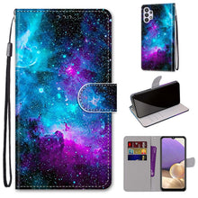 Load image into Gallery viewer, Coloured Drawing Cross Texture Horizontal Flip PU Leather Case with Holder &amp; Card Slots &amp; Wallet &amp; Lanyard, For Samsung Galaxy A12 / M12, For Samsung Galaxy A32 5G