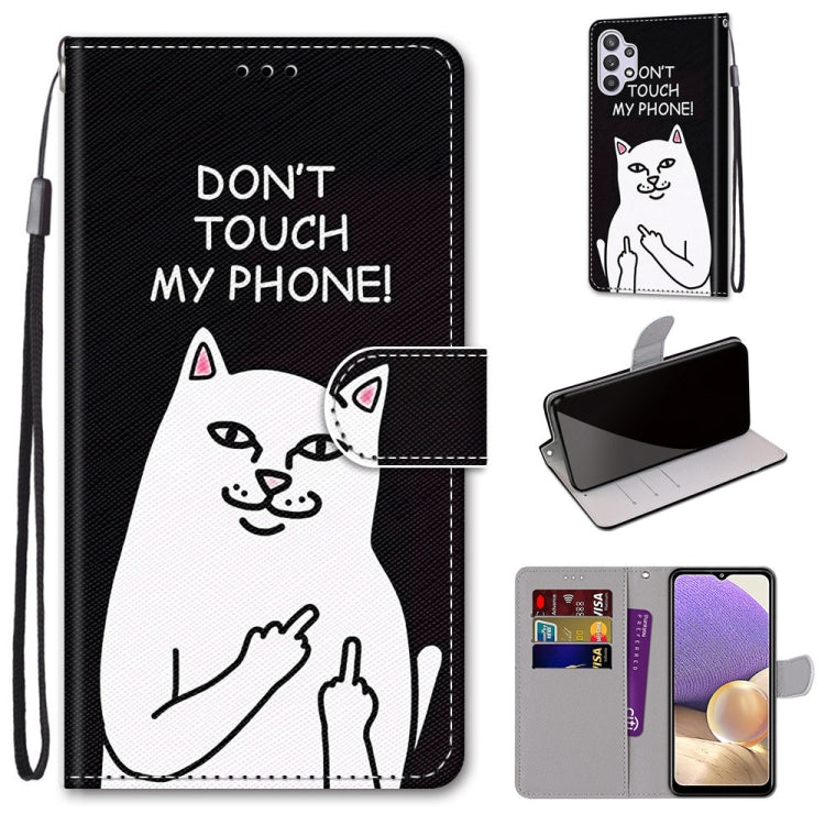 Coloured Drawing Cross Texture Horizontal Flip PU Leather Case with Holder & Card Slots & Wallet & Lanyard, For Samsung Galaxy A12 / M12, For Samsung Galaxy A32 5G