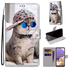 Load image into Gallery viewer, Coloured Drawing Cross Texture Horizontal Flip PU Leather Case with Holder &amp; Card Slots &amp; Wallet &amp; Lanyard, For Samsung Galaxy A12 / M12, For Samsung Galaxy A32 5G