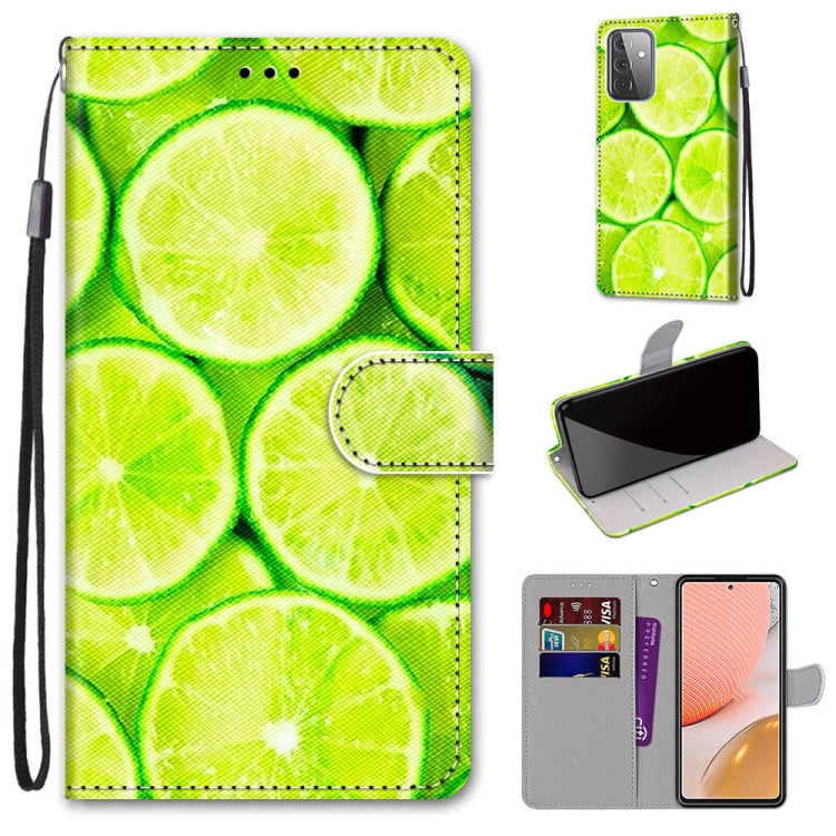 Coloured Drawing Cross Texture Horizontal Flip PU Leather Case with Holder & Card Slots & Wallet & Lanyard, For Samsung Galaxy A52 5G, For Samsung Galaxy A72 5G / 4G