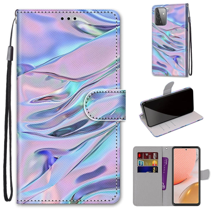 Coloured Drawing Cross Texture Horizontal Flip PU Leather Case with Holder & Card Slots & Wallet & Lanyard, For Samsung Galaxy A52 5G, For Samsung Galaxy A72 5G / 4G