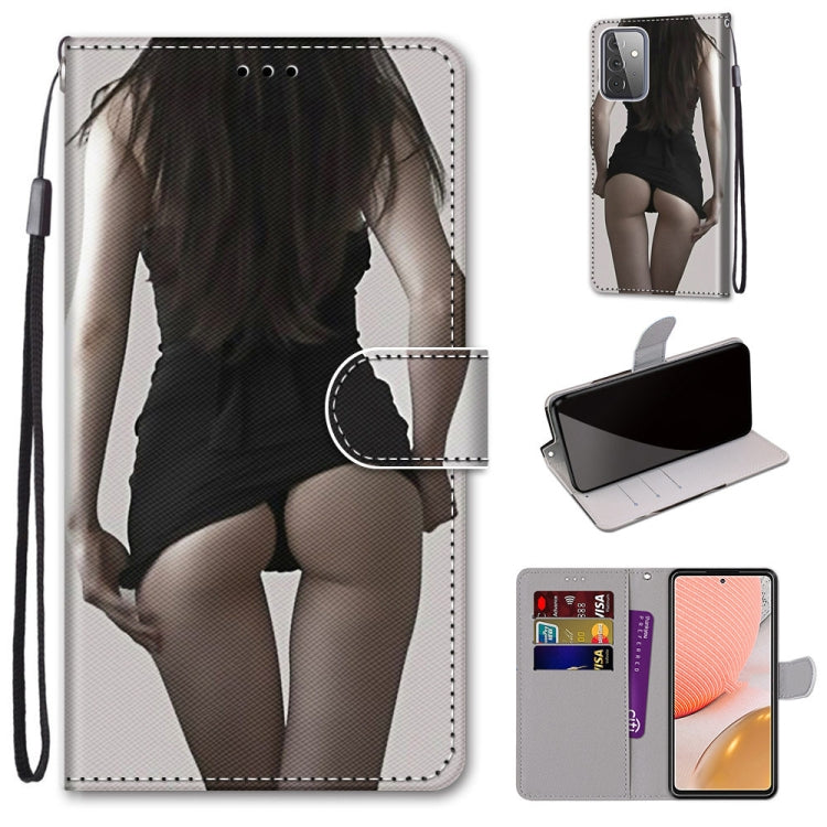 Coloured Drawing Cross Texture Horizontal Flip PU Leather Case with Holder & Card Slots & Wallet & Lanyard, For Samsung Galaxy A52 5G, For Samsung Galaxy A72 5G / 4G