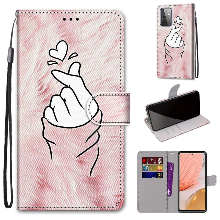 Coloured Drawing Cross Texture Horizontal Flip PU Leather Case with Holder & Card Slots & Wallet & Lanyard, For Samsung Galaxy A52 5G, For Samsung Galaxy A72 5G / 4G