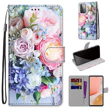 Load image into Gallery viewer, Coloured Drawing Cross Texture Horizontal Flip PU Leather Case with Holder &amp; Card Slots &amp; Wallet &amp; Lanyard, For Samsung Galaxy A52 5G, For Samsung Galaxy A72 5G / 4G