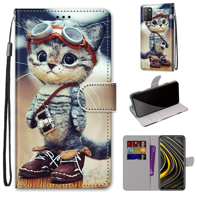 Coloured Drawing Cross Texture Horizontal Flip PU Leather Case with Holder & Card Slots & Wallet & Lanyard, For Xiaomi Poco M3, For Xiaomi Poco X3 NPC