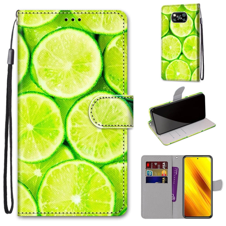 Coloured Drawing Cross Texture Horizontal Flip PU Leather Case with Holder & Card Slots & Wallet & Lanyard, For Xiaomi Poco M3, For Xiaomi Poco X3 NPC